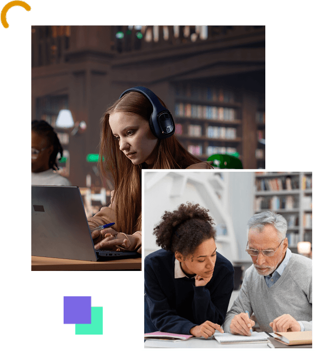 Student using digital learning platform